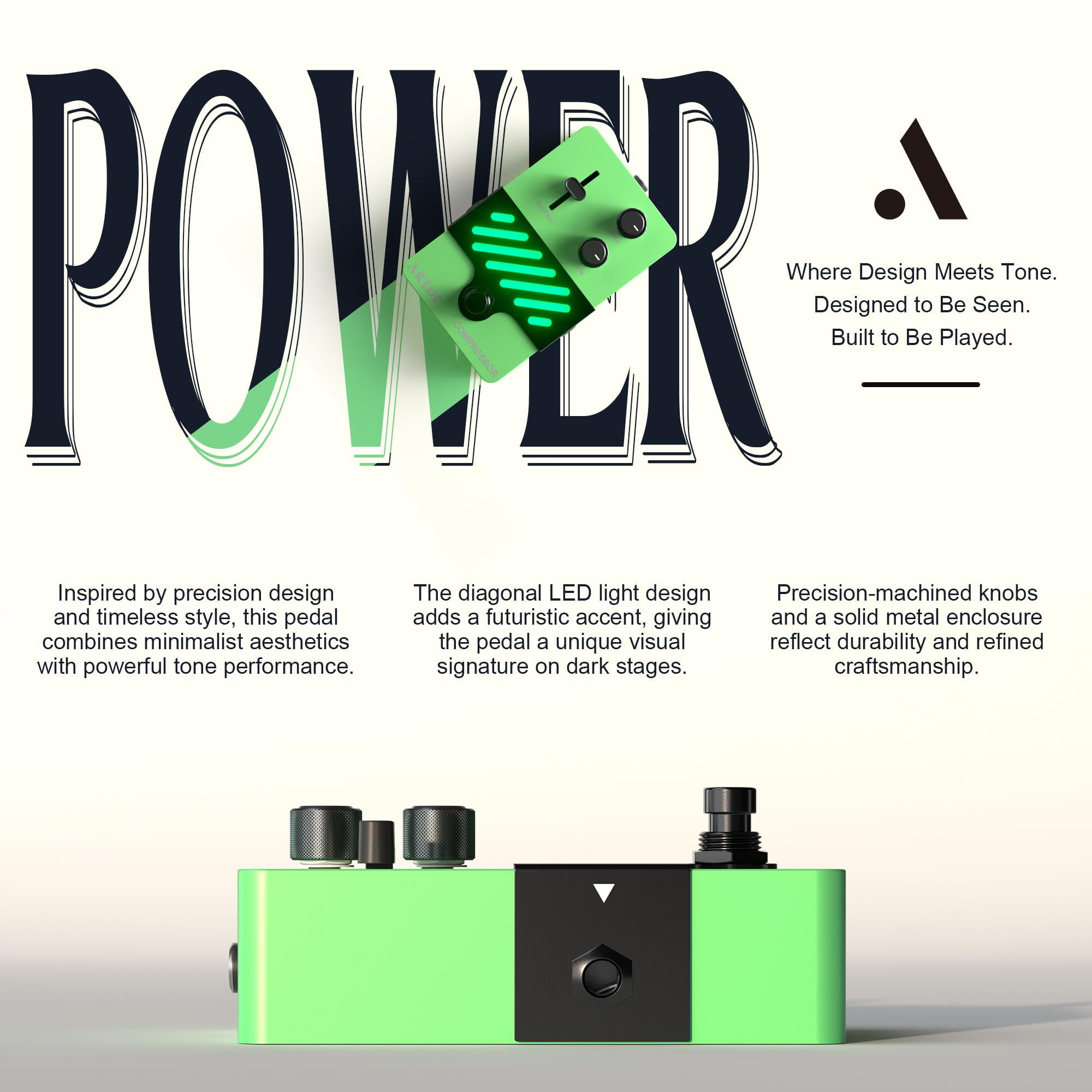 AKLOT Compressor Electric Guitar Pedal: Smooth Studio-Level Compression for Clean Sustain, Dynamic Touch-Responsive Control, Level & Sustain Knobs, Mini Guitar Effect Pedal True Bypass, NEON PulseLock