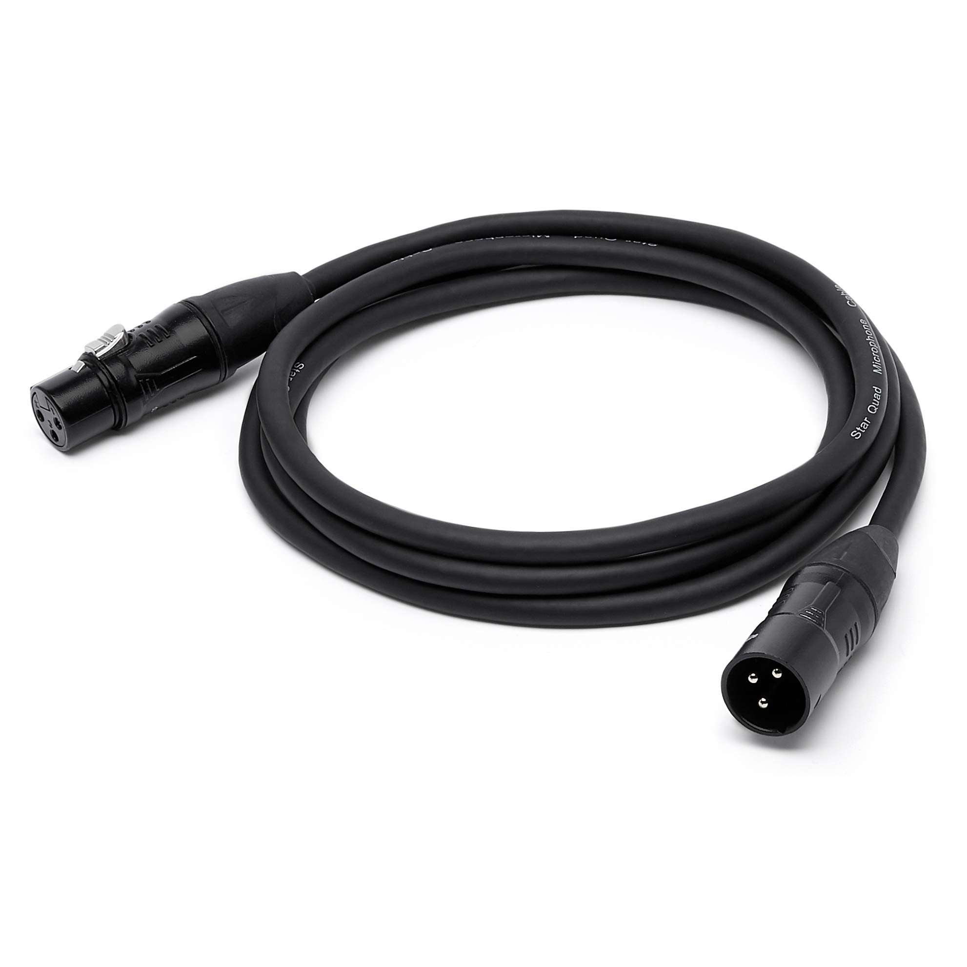 Amazon Basics XLR 4-Conductor Star Quad Balanced Microphone Cable – 6-Foot, Black