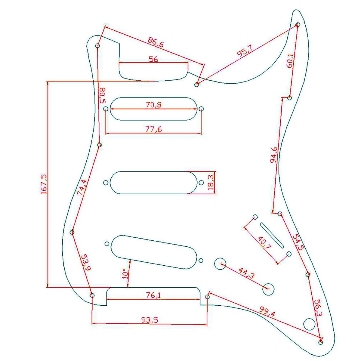 Dopro 11 Hole Vintage 62 Strat ST SSS Single Coil Pickups Guitar Pickguard Scratch Plate with Screws for American FD 62 Stratocaster Aged White 3 Ply