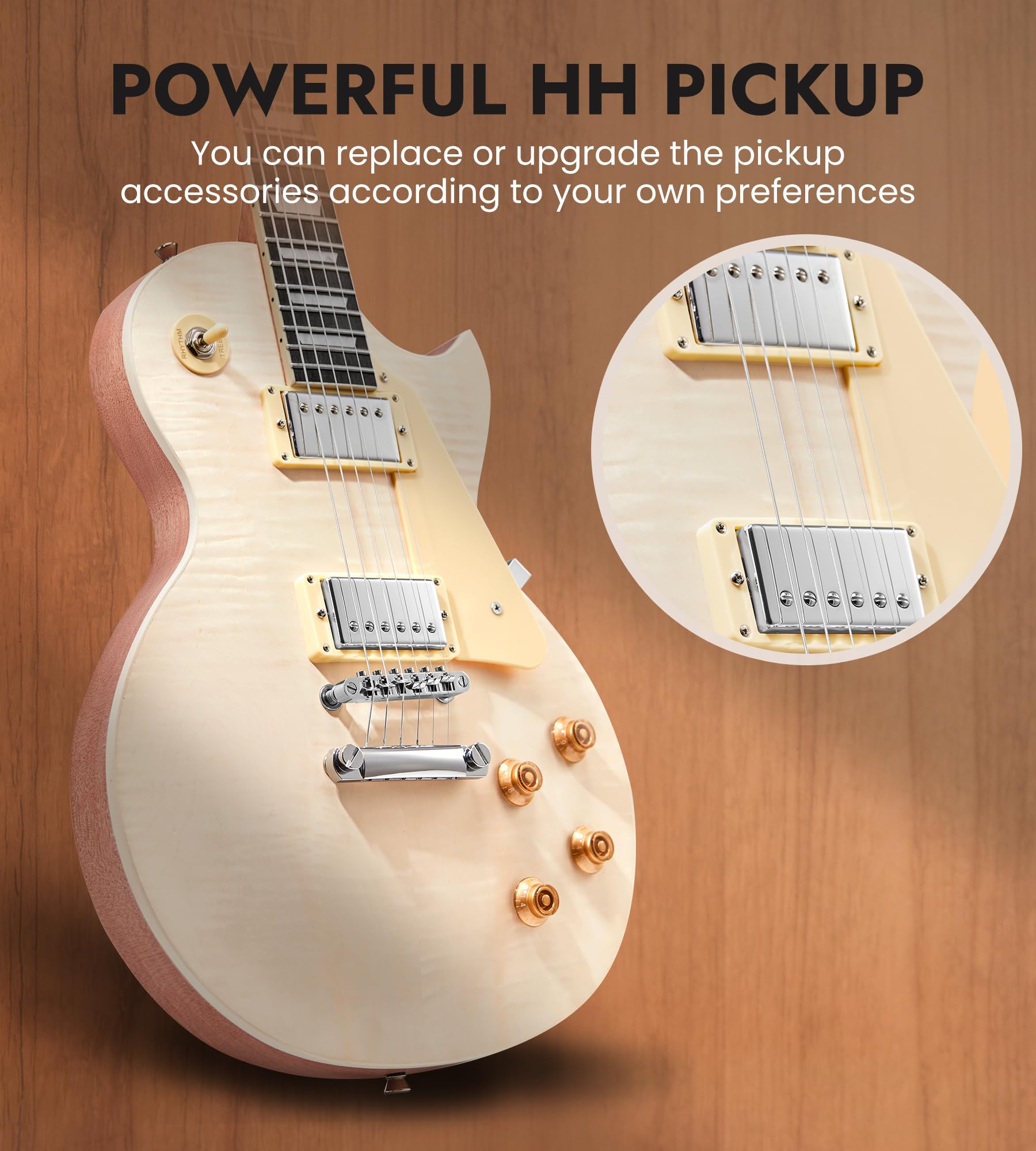 Tostar DIY Electric Guitar Kit, Solderless, Multi Sanded Polished Body, LP