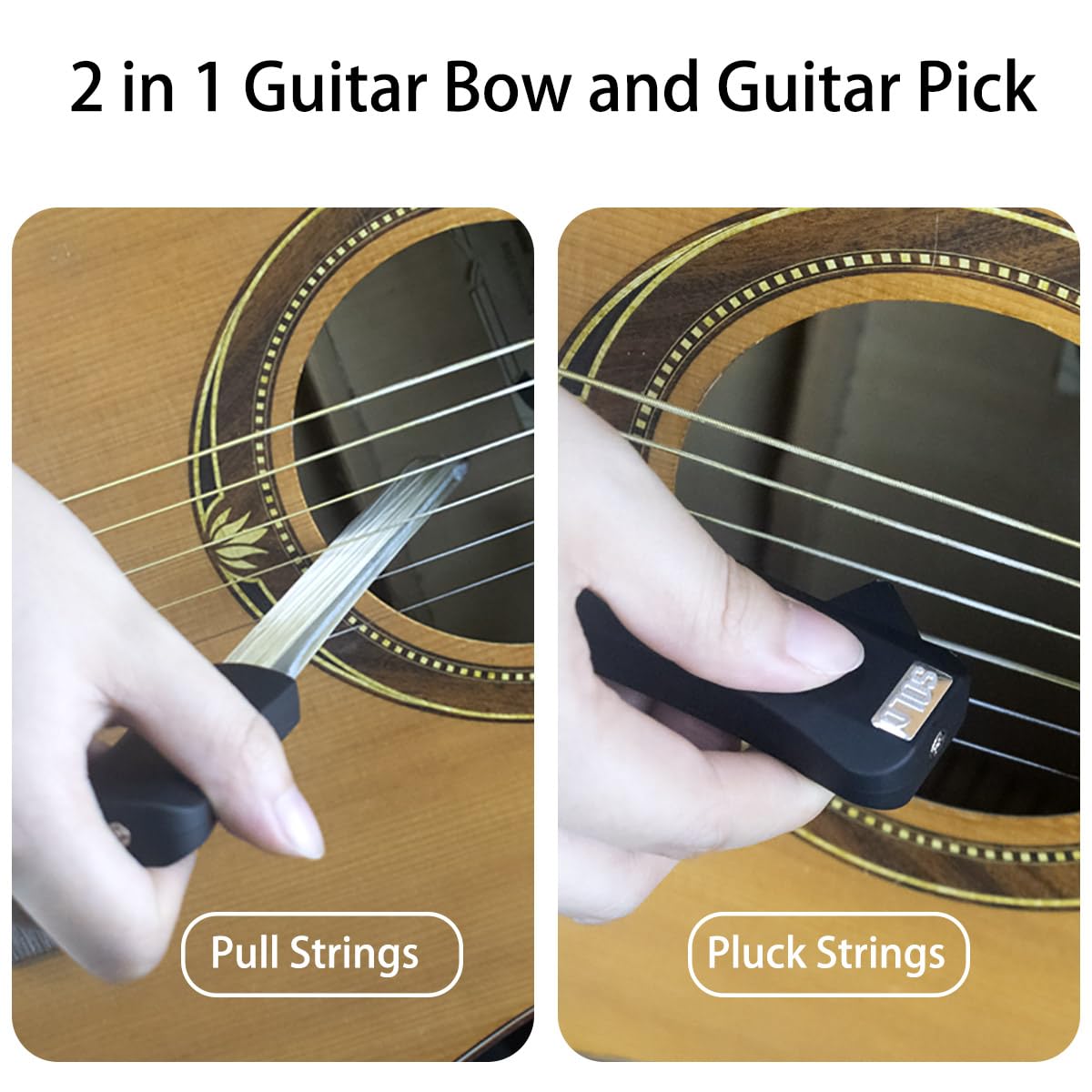 Guitar Bow – Makes Your Guitar a Cello/Violin – 2-in-1 Bow and Pick Fun and Creative Tools for Acoustic Guitar Steel Stringed Instrument
