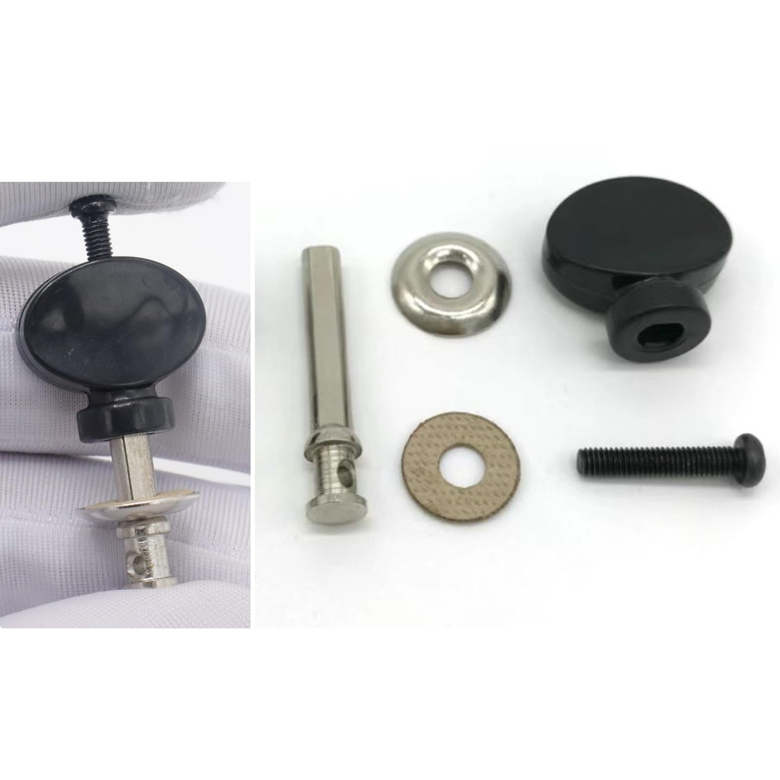 CashBeat 4Pcs Ukulele Tuning Pegs, Black Metal Machine Heads Tuners