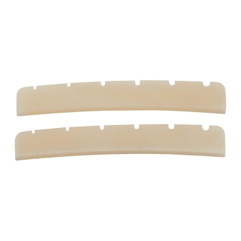 KAISH 2pcs Curved Bottom 9.5″ Radius * 42mm Length True Bone Nut Unbleached Pre-Slotted Bone Nut for Strat/Tele Guitars