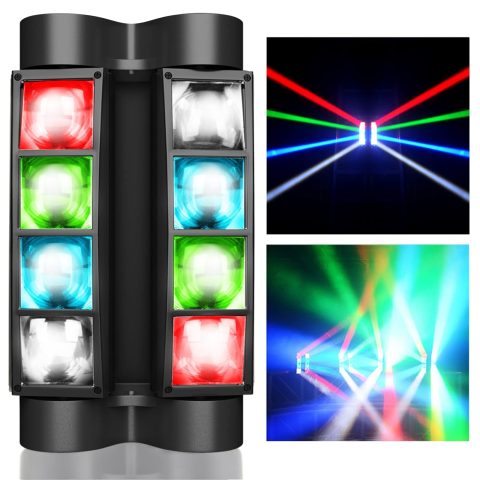 Betopper 8x3W Spider Moving Head DJ Light,RGBW Stage Disco Light-1 Pack