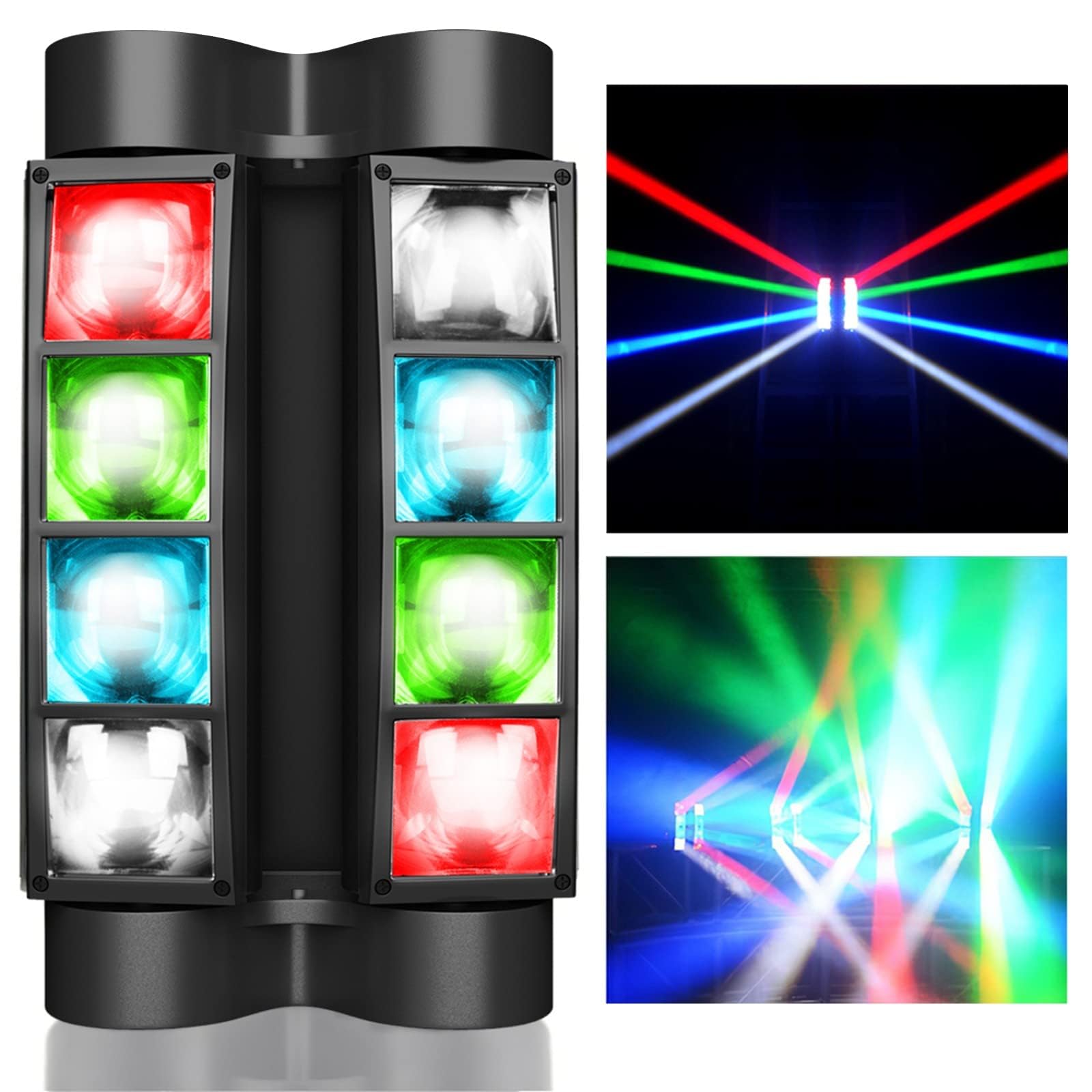 Betopper 8x3W Spider Moving Head DJ Light,RGBW Stage Disco Light-1 Pack