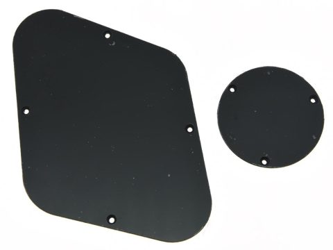 KAISH Solid Black 1 Ply LP Rear Control Plate Switch Plate LP Cavity Cover for USA Les Paul