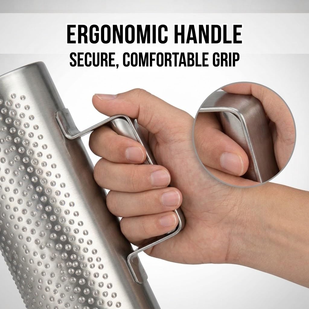 DOMG 10×3 Inch Stainless Steel Guiro Instrument with Scraper, Professional Metal Guira Dominicana Percussion Shaker for Merengue, Salsa, Bachata