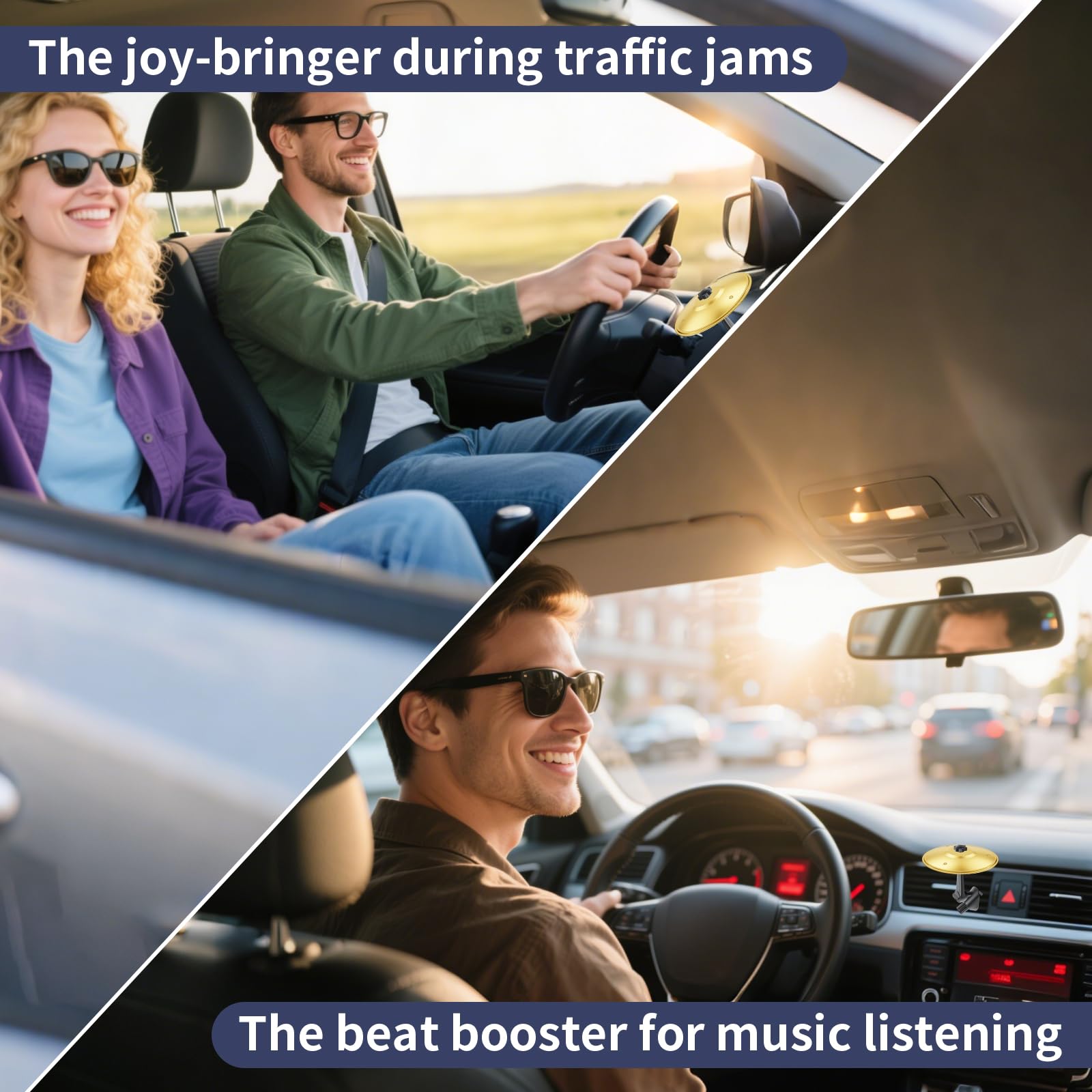 Easter Gifts, Car Cymbal Air Vent, Mini Car Drum Crash Cymbal for Car Vent, Gift For Drummers And Music Lovers, All Vehicle Types, Rose Gold
