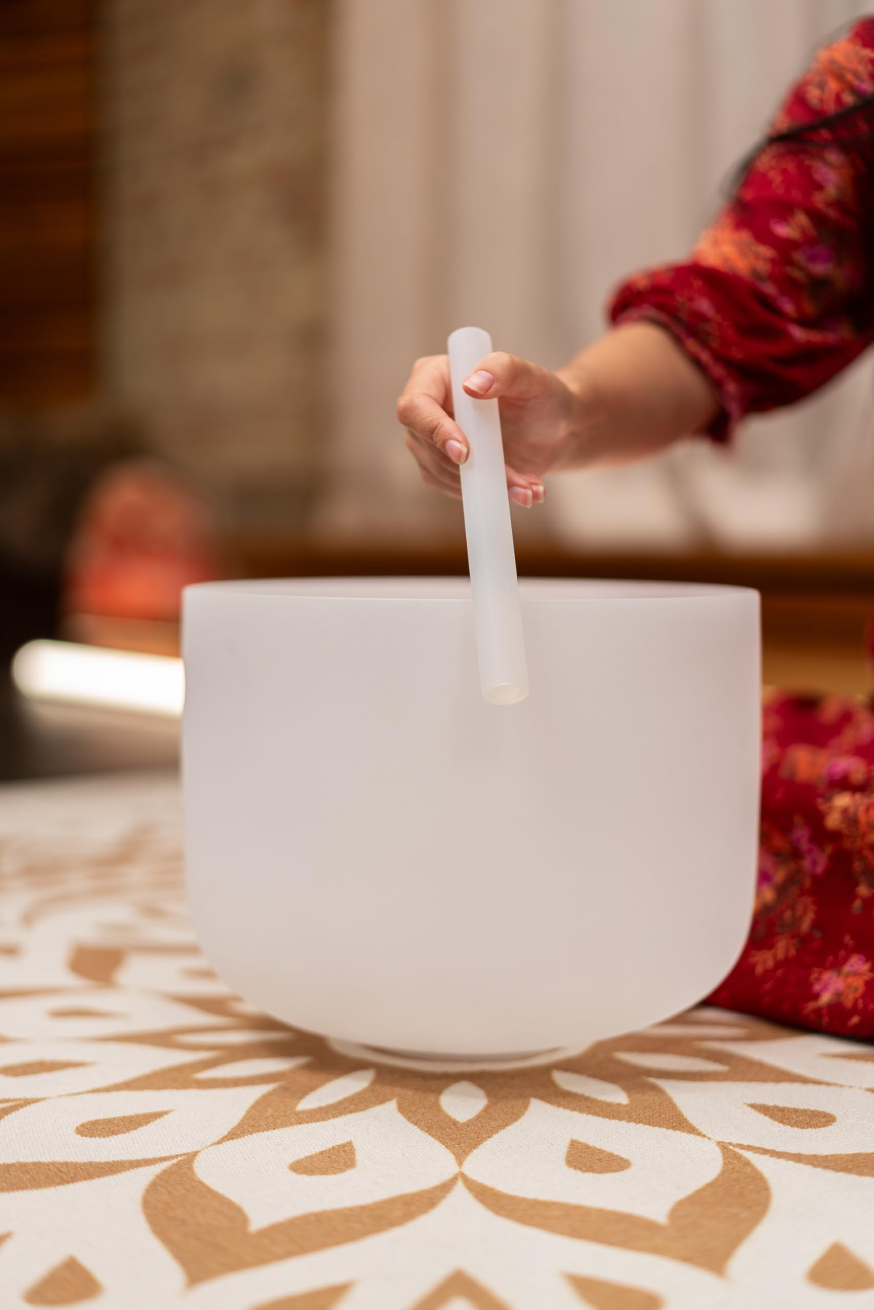 Crystal Singing Bowl Resonant Rod/Mallet — Silicone Coated Glass — Pure, Clear Tone for Meditation, ASMR, Yoga or Sound Baths, 2-YEAR WARRANTY