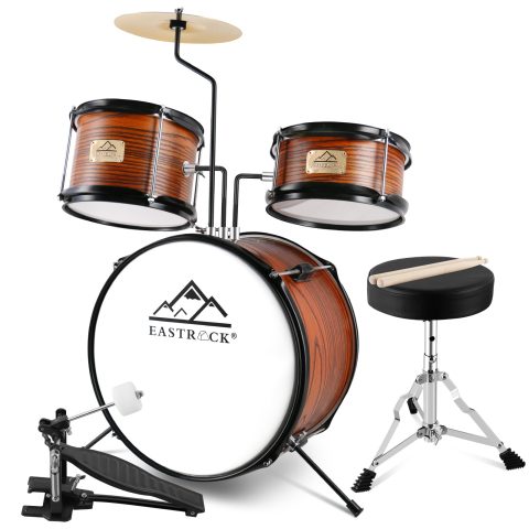 EASTROCK 3 Piece 14” Junior Drum sets for Drummer,Wood