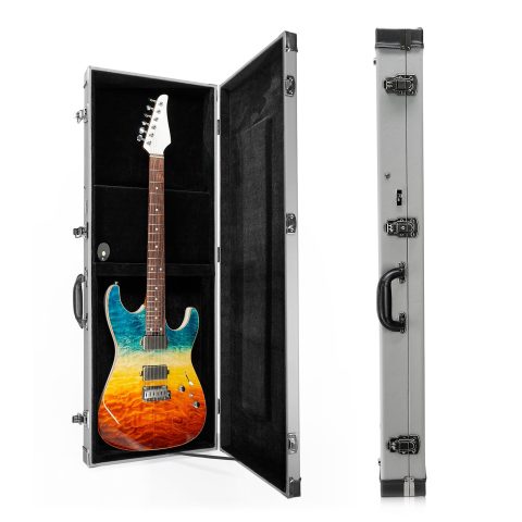 REAL MISSION Electric Guitar Case Hard, Fits Fender Strat, Tele, and Standard Guitars, Portable 4-Layer Protection Hardshell with Comfort Handle, Secure Metal Lock (Light Grey)