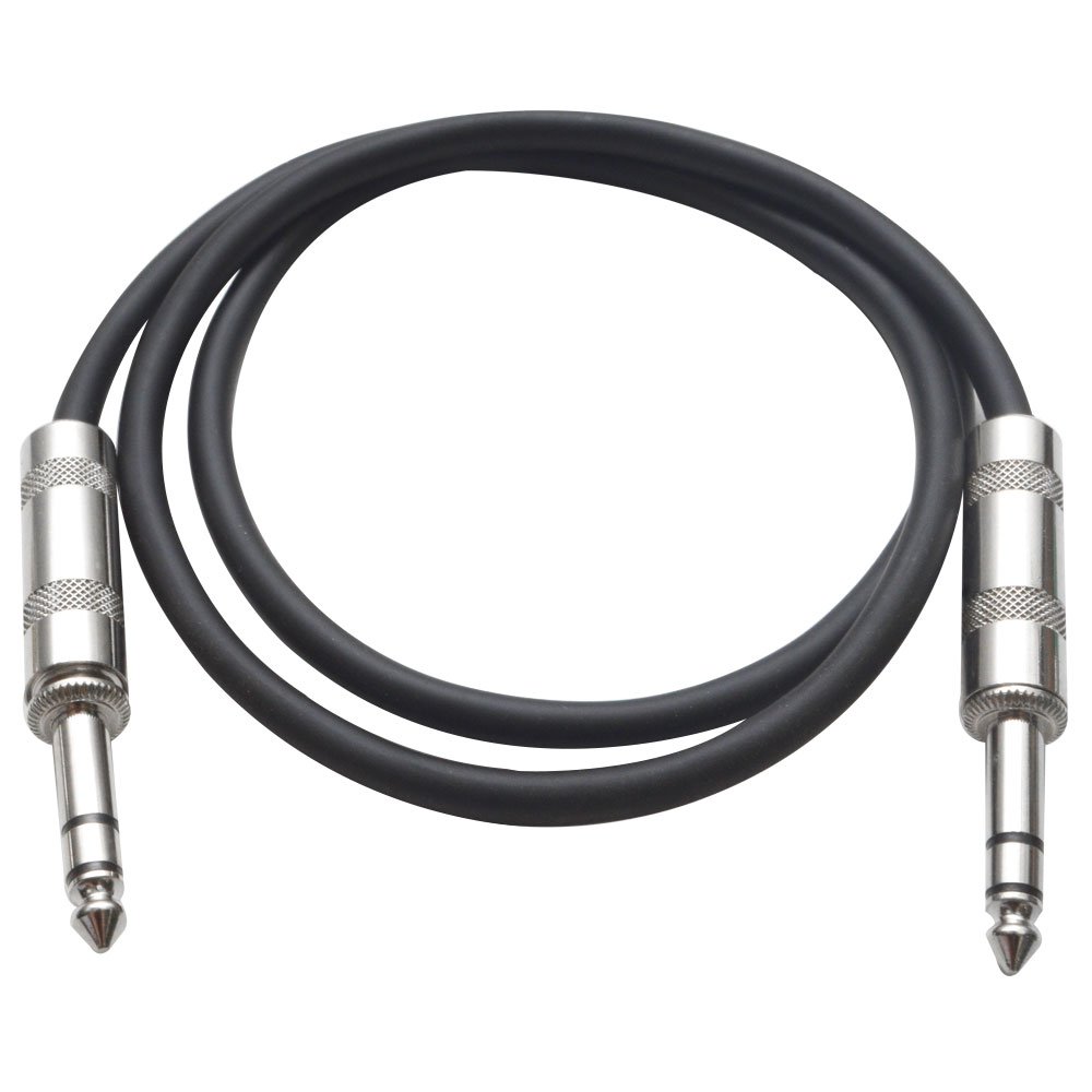 Seismic Audio – SATRX-2Black – 6 Pack of Black 2 Foot 1/4 Inch TRS to 1/4 Inch TRS Patch Cables