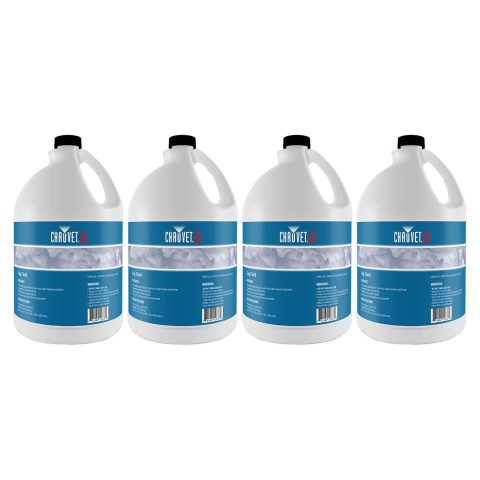 Chauvet DJ 1 Gallon of Water Based Fog Machine Juice for Indoor and Outdoor Fake Smoke Maker for Weddings and Halloween Parties, (4 Pack)