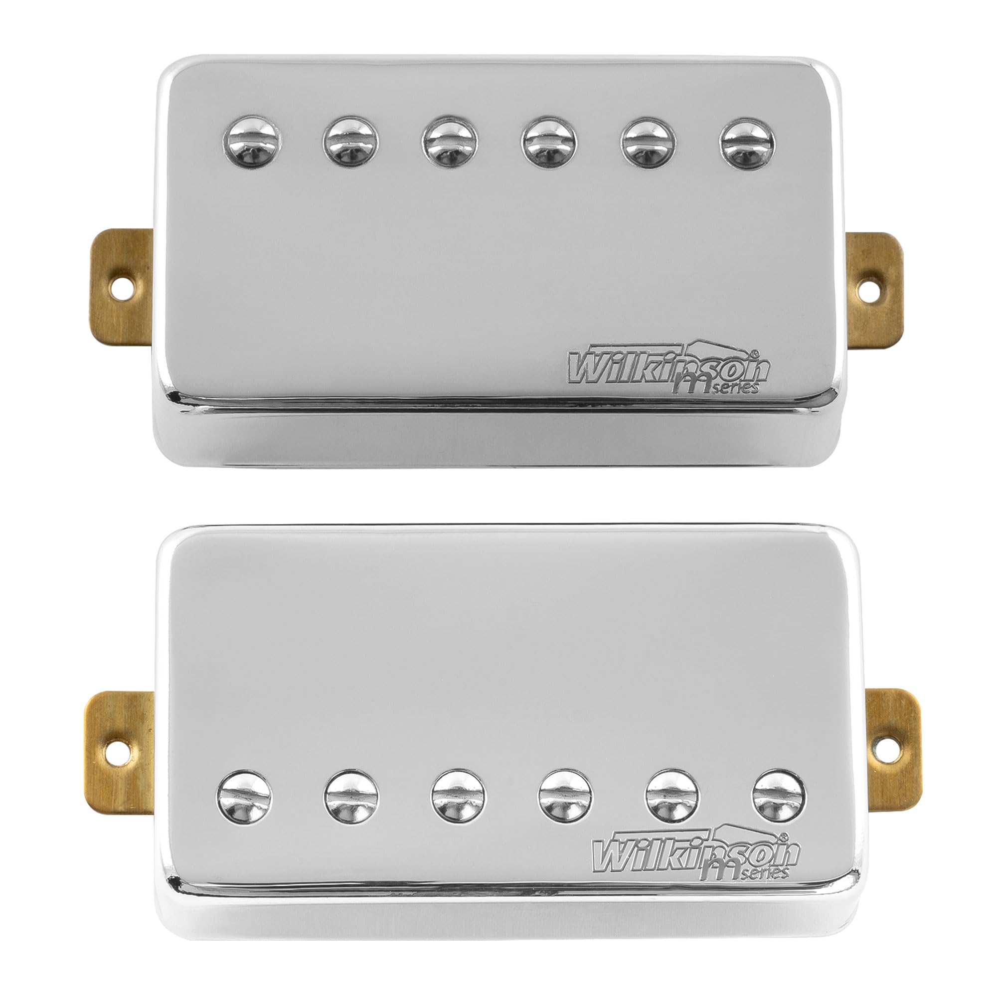 Wilkinson Vintage Tone Alnico 5 Humbucker Pickups Set for Les Paul Style Electric Guitar, Chrome