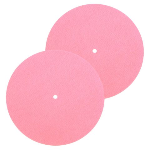 MECCANIXITY 2 Pcs Record Player Mat, 7 Inch Turntable Mat 3mm Felt Turntable Pad for Vinyl Record Player, Pink