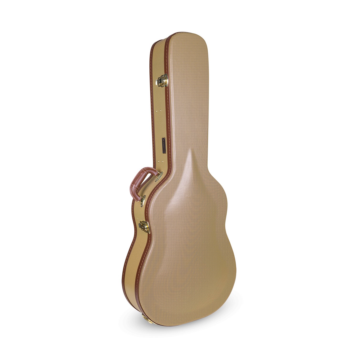 Crossrock Wooden Dreadnought Acoustic Guitar Case | Arched Top, Padded Interior, Lock & Storage – Fits Martin D-28, Taylor 210, Yamaha FG -Vinyl Tweed (CRW600DTW)