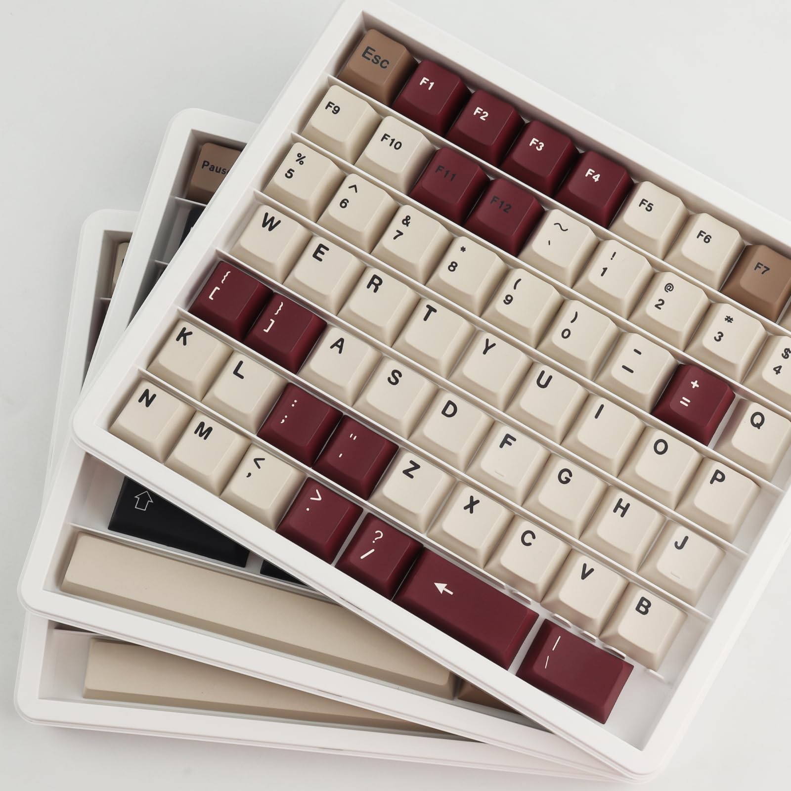 Hyekit Keycaps Storage Box, 4-Layer Dustproof Case with Visible Top Cover
