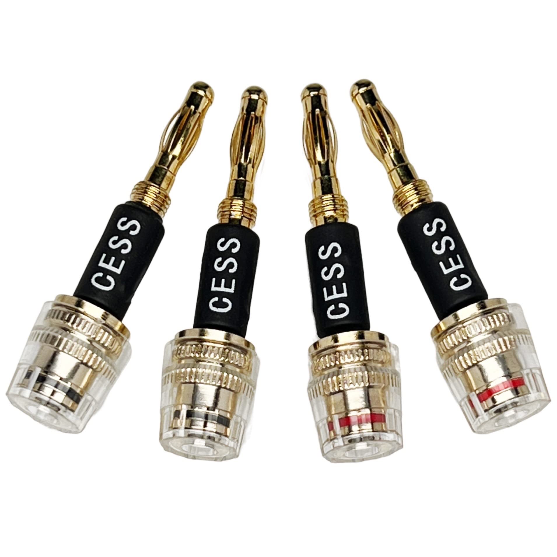 CNCESS Banana Plug Connect to Spade Fork Plug Speaker Cable Adapter, 4 Pack