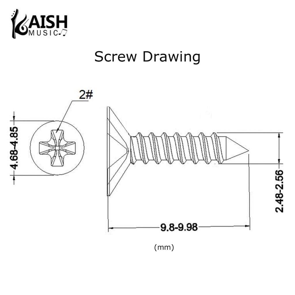 KAISH 30pcs Premium Stainless Steel #3 x 3/8″ Guitar Bass Pickguard Screws Back Plate Screw Switch Plate Screws for USA Les Paul/SG Black