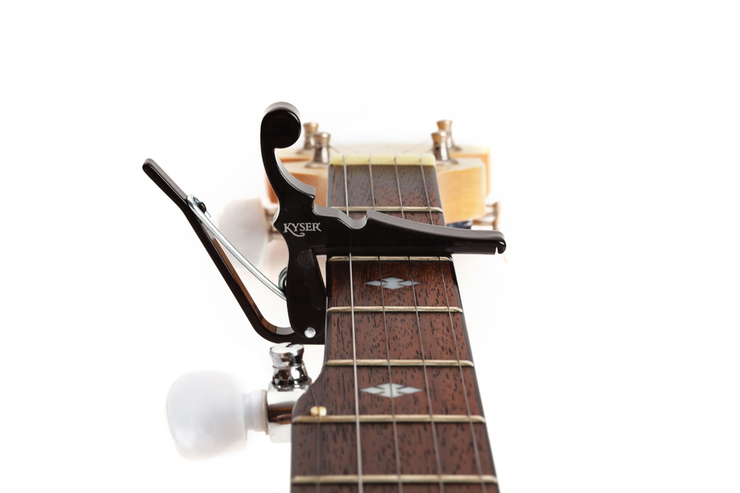 Kyser Musical Products Quick-Change Capo, KBMBA, Black – For Banjos, Ukuleles, & Mandolins, Made in USA, Quality, Strong, Lightweight, Quick & Easy Key Changes, Innovative, Perfect Fit