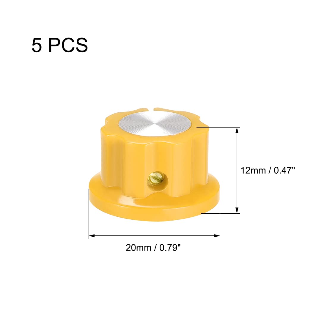 uxcell 5pcs 6.4mm Shaft Hole Potentiometer Volume Control Rotary Knobs