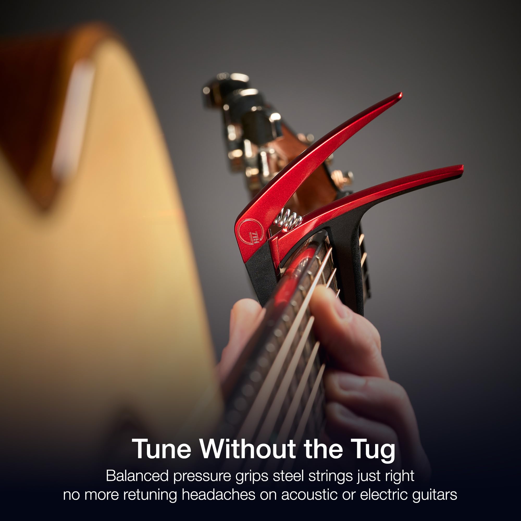 G7th Nashville 6 String Red Guitar Capo – Lightweight and Low Profile with Protective Silicone Pads – The Perfect Capo for Acoustic and Electric Guitar – UK Designed