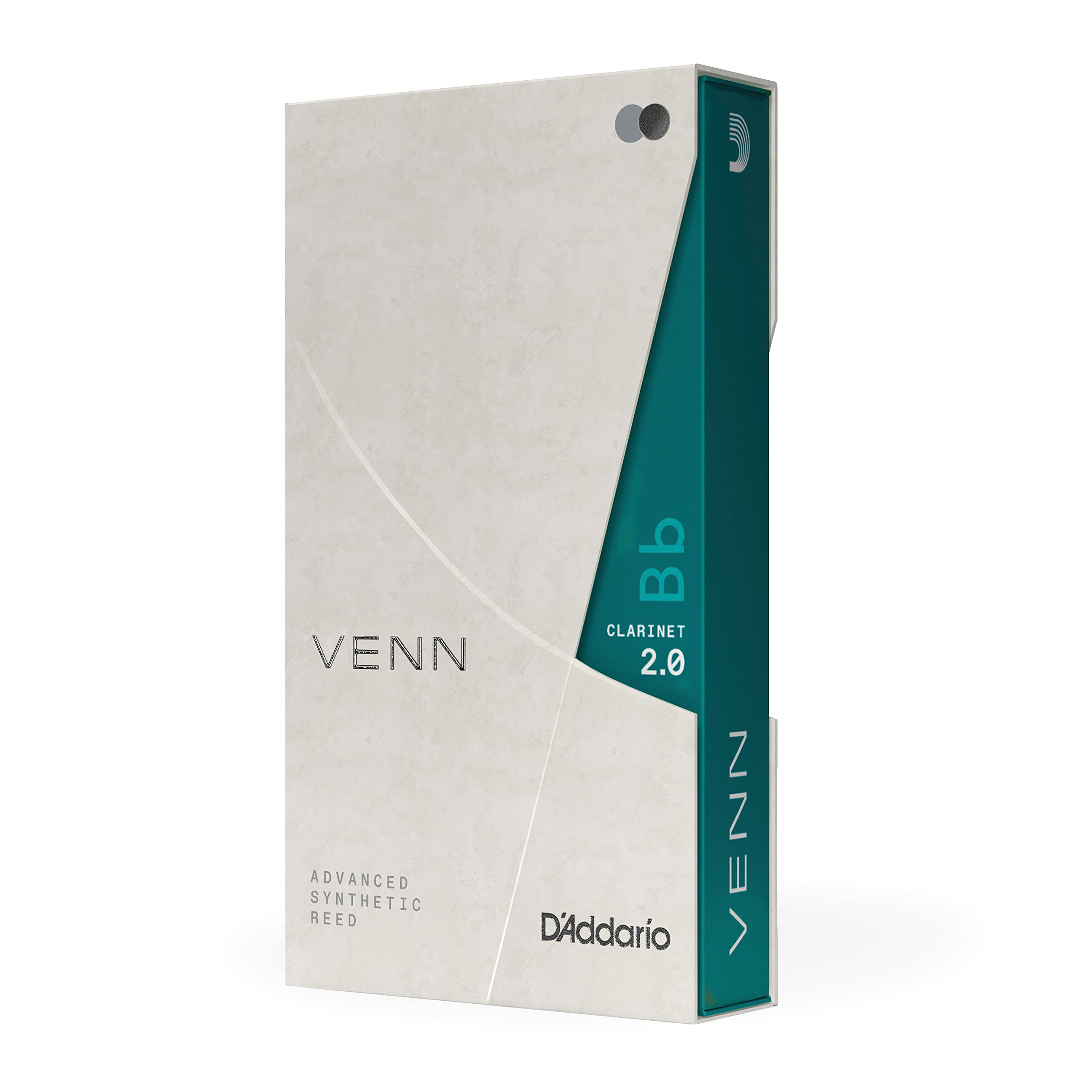D’Addario VBB0120G2 VENN G2 Synthetic Clarinet Reeds – Bb Clarinet Reed with Advanced Synthetic Reed Construction of Polymer Fibers, Resin, Natural Cane – Strength 2.0