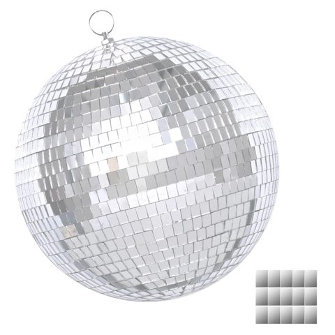 EELLAO 12inch Disco Ball Mirror Balls Large Hanging Disco Balls for Party Decorations, Weddings, Events, (12inch Disco Ball x 1pc, Replacement Mirror x 15pcs)