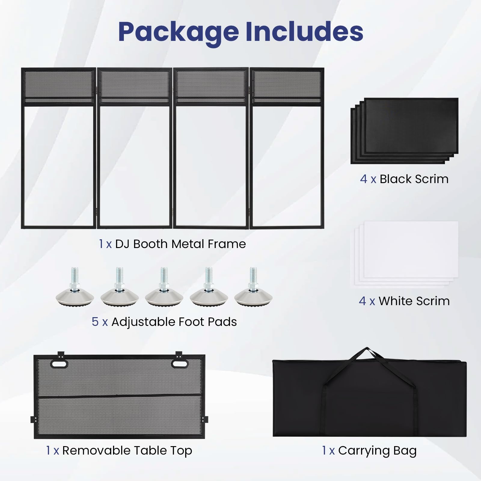 Goplus Portable DJ Facade Booth with Scrims & Carrying Bag (Standard)
