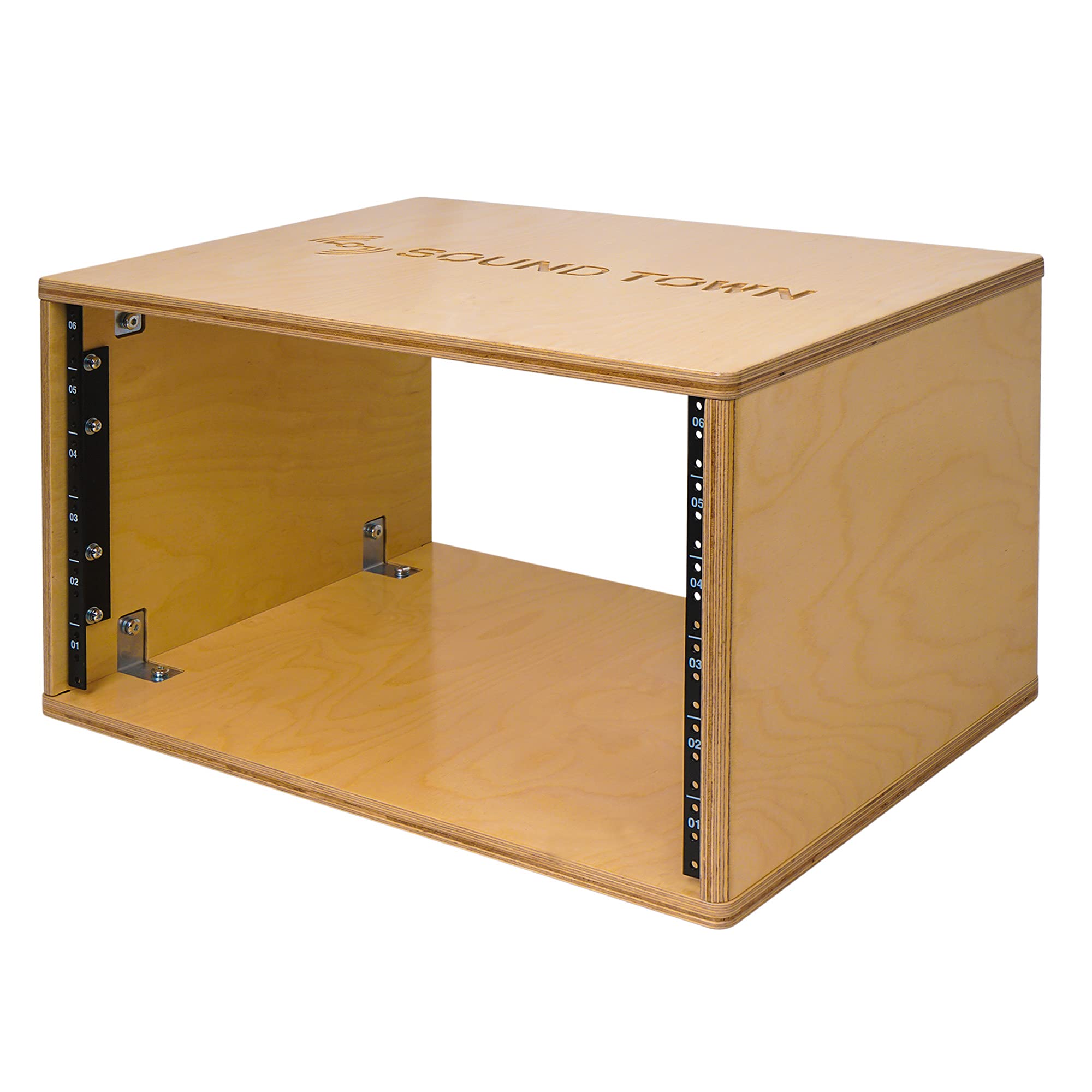 Sound Town DIY 6U Studio Rack with Solid Baltic Birch Plywood, Golden Oak, Assembly Required (SDRK-Y6)
