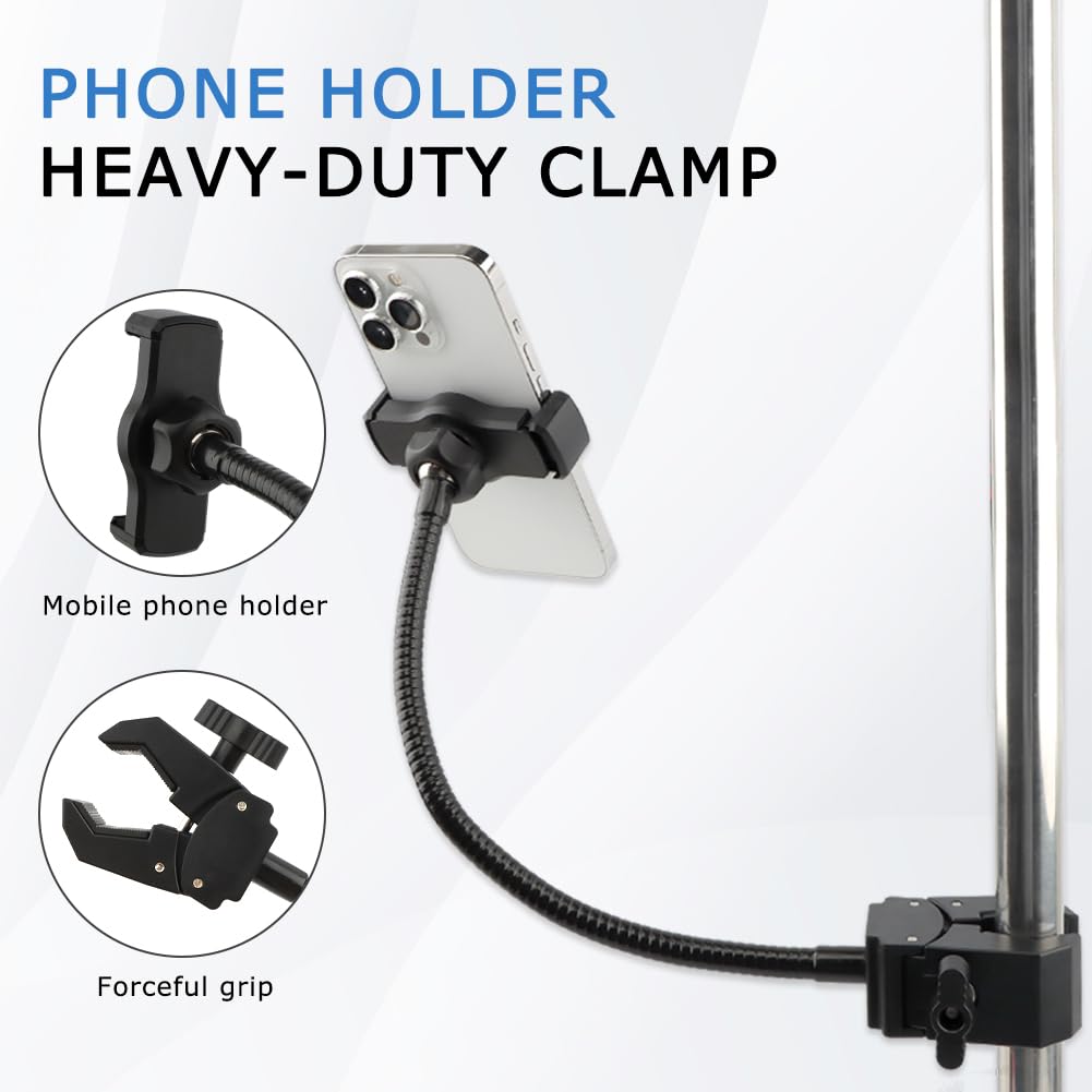 Mic Stand Phone Holder,11.81″ Long Flexible Gooseneck Arm