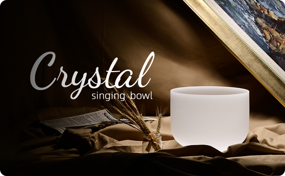 TOPFUND 440Hz C Note Crystal Singing Bowl 12 inch Root Chakra with Heavy Duty Carrying Case and Suede Mallet