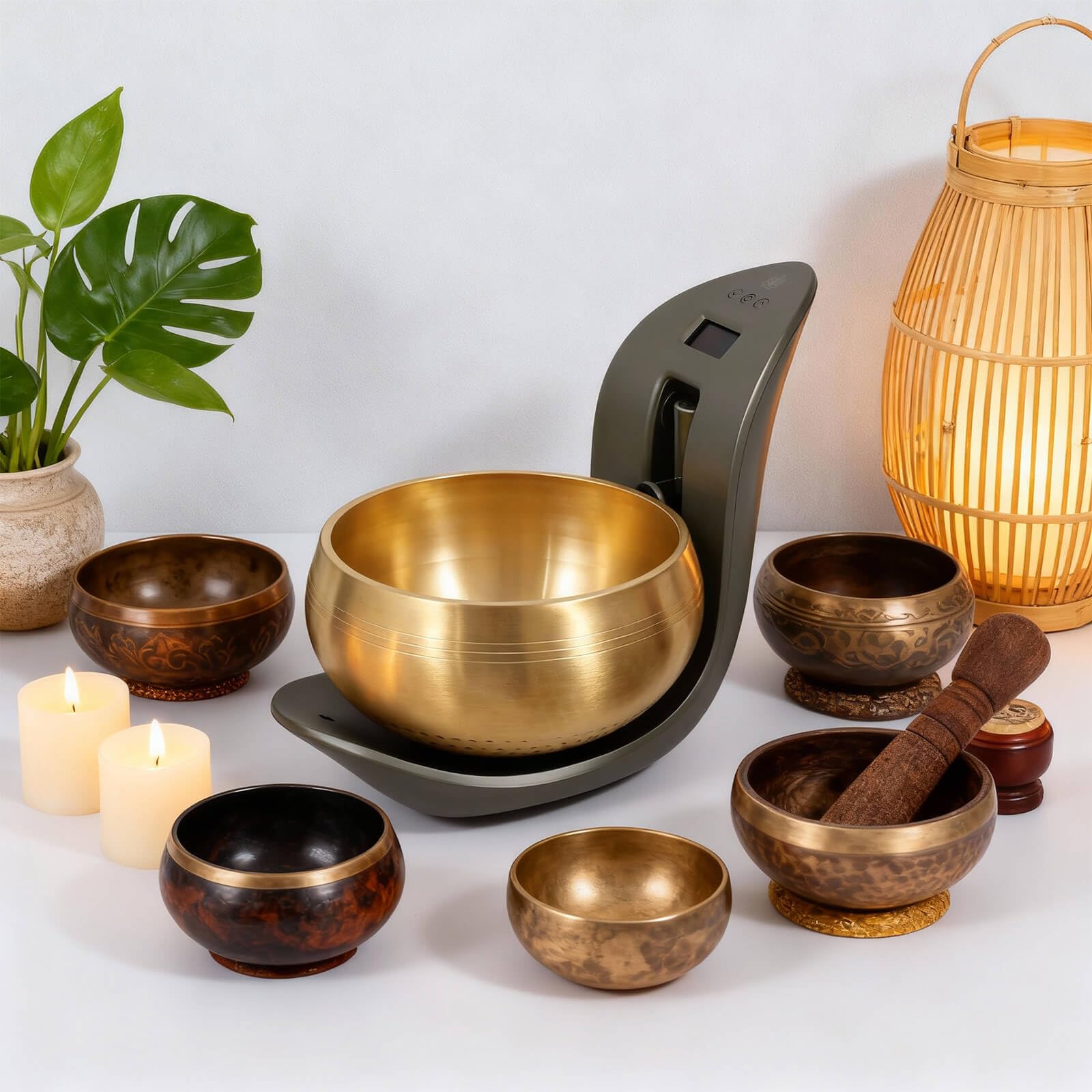 Automatic Singing Bowl – Hands-Free Sound Healing Bowl for Meditation, Yoga, Mindfulness, Energy Healing, Deep Relaxation & Sleep,Auto-Striking Tibetan Singing Bowl with Resonant Tone