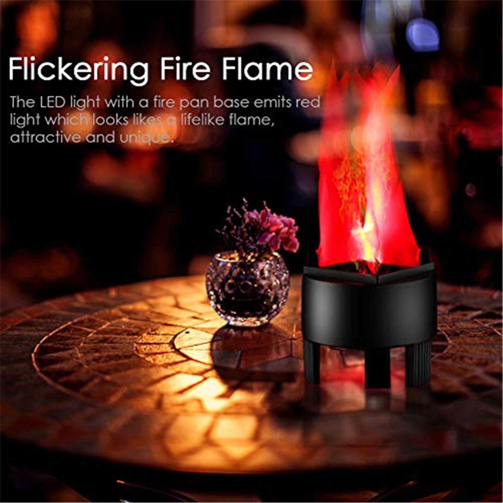 Electronic LED Fake Fire Flame Simulated Flame Effect Light No Heat Base Support Halloween Artificial Flame 3D Campfire Centerpiece for Christmas, Festival Night Clubs (3D Triangle Flame Hanging)