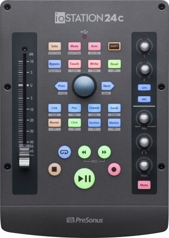 PreSonus ioStation 24c 2×2, 192 kHz, USB Audio Interface and Production Controller with Studio One Artist and Ableton Live Lite DAW Recording Software