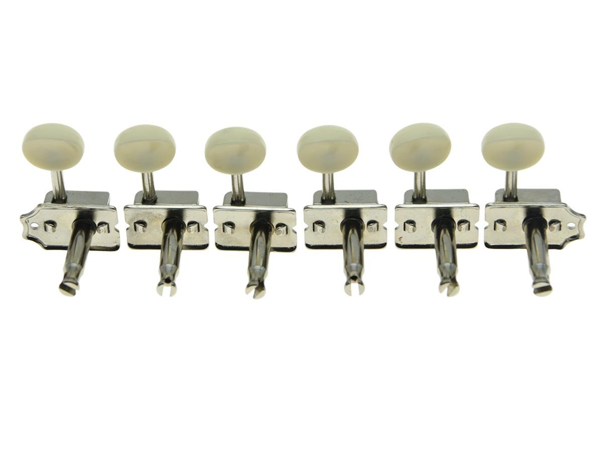 Dopro Nickel with Aged White Lefty Split Shaft Vintage Guitar Tuning Keys Machine Heads for Strat Tele