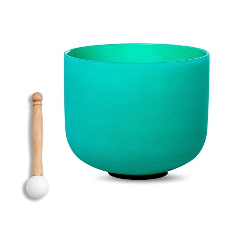 SOUNDELLO Crystal Singing Bowl 9 Inch Green F Note 432Hz