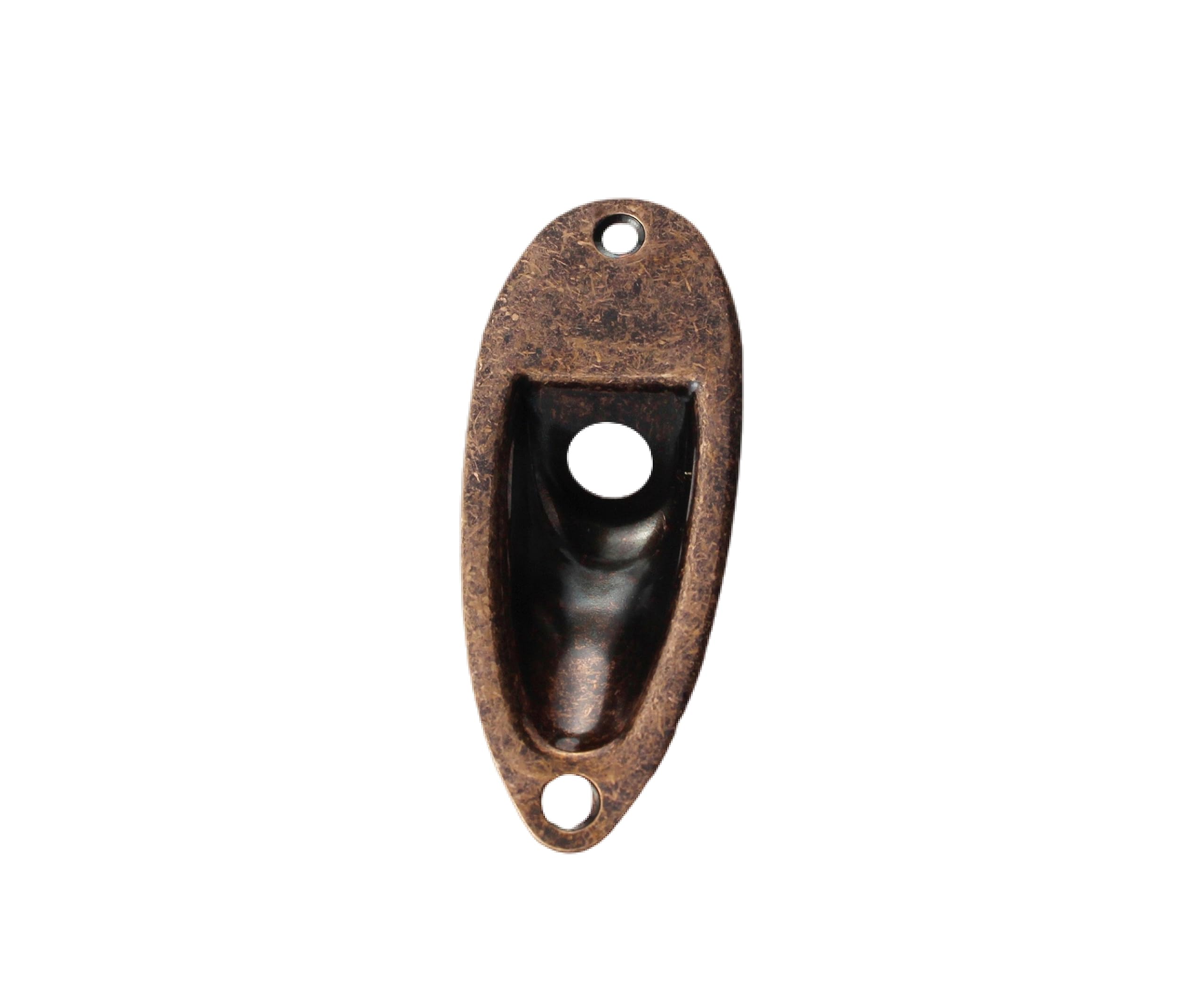 Guyker 1 Piece Oval Curved Metal Jack Plate Jackplate for Electric Guitar Bass, HJ001 Bronze