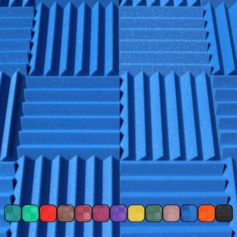 Soundproofing Acoustic Studio Foam – Blue Color – Wedge Style Panels 12”x12”x2” Tiles – 4 Pack