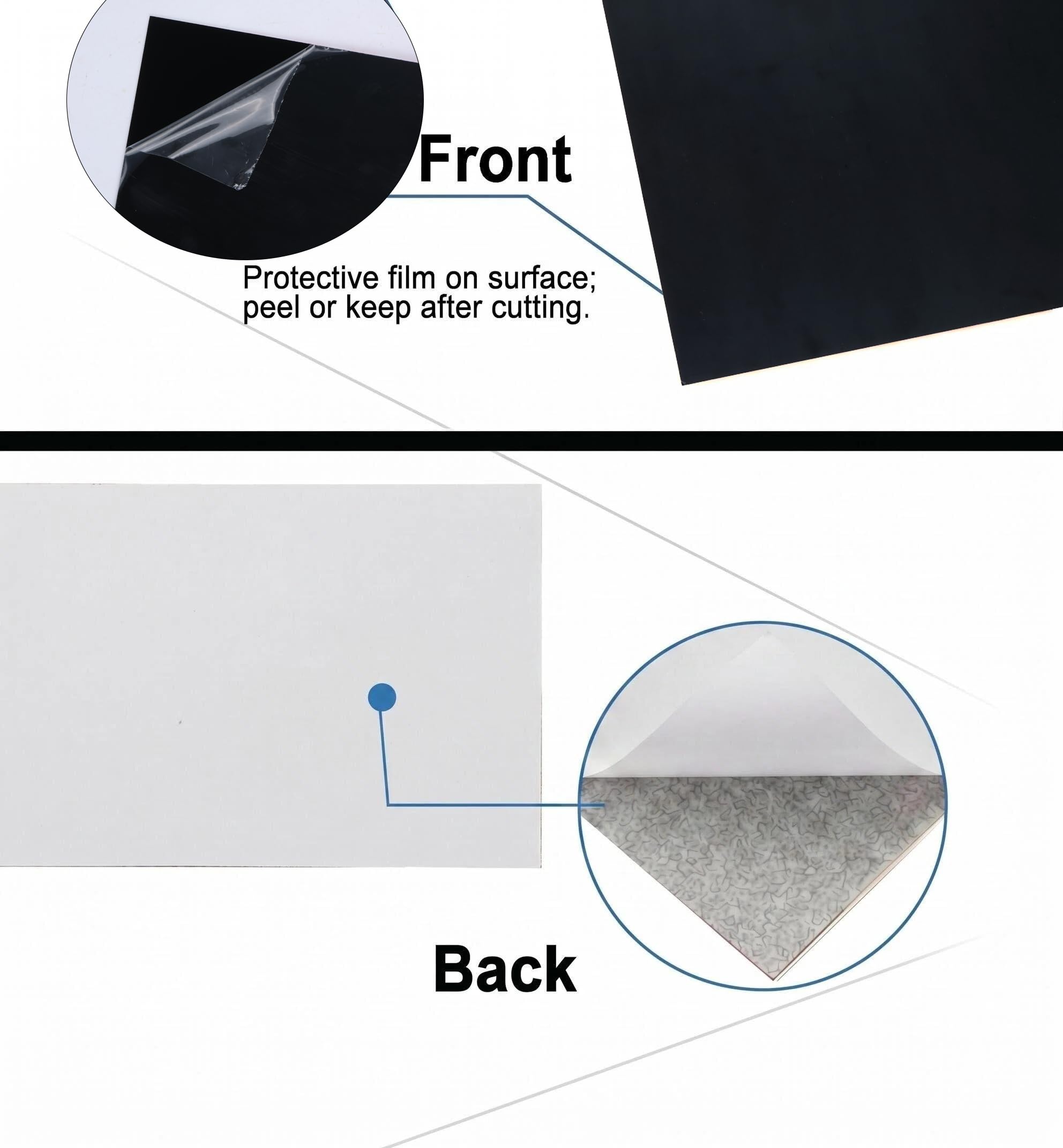 25x20cm Self-Adhesive Acoustic Guitar Pickguard Sheet, Blank DIY Scratch Plate Material Black