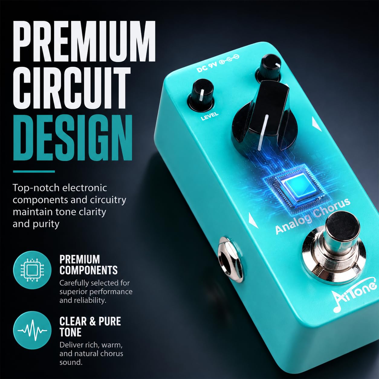 AITONE Analog Chorus Guitar Pedal for Electric Guitar Practice (AT-04)