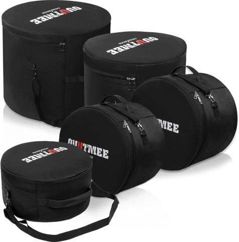 OUUTMEE 5-Piece 4mm Padded Drum Bag Set Carrying Cases Cover