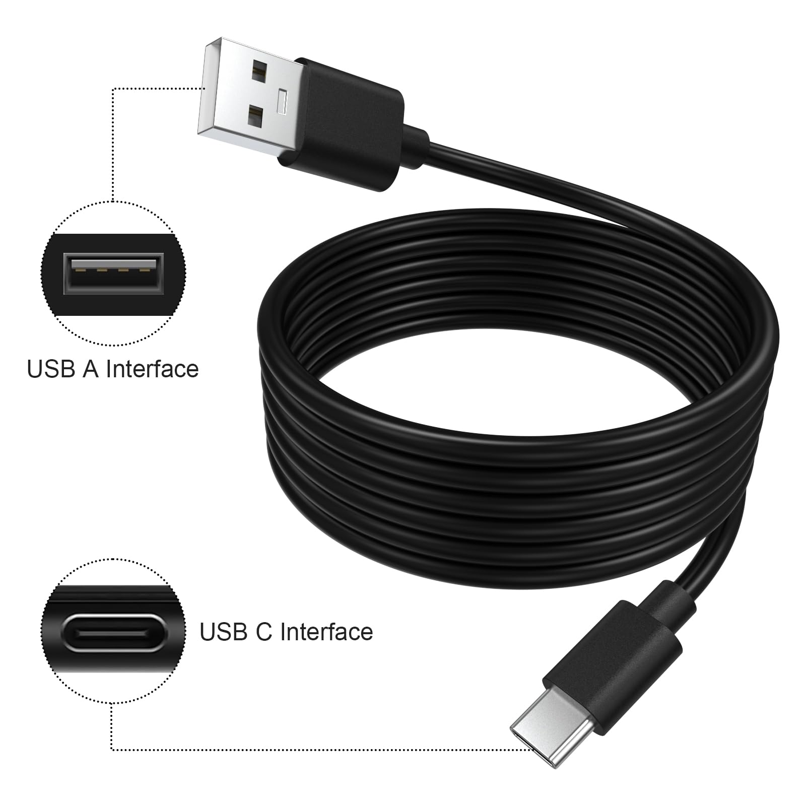 Arzweyk USB Type C Data Charging Cable Cord Compatible with HyperX QuadCast 2, SoloCast, QuadCast S USB Condenser Gaming Microphone, TONOR TC30,Elgato Wave 3 Mic 10Ft