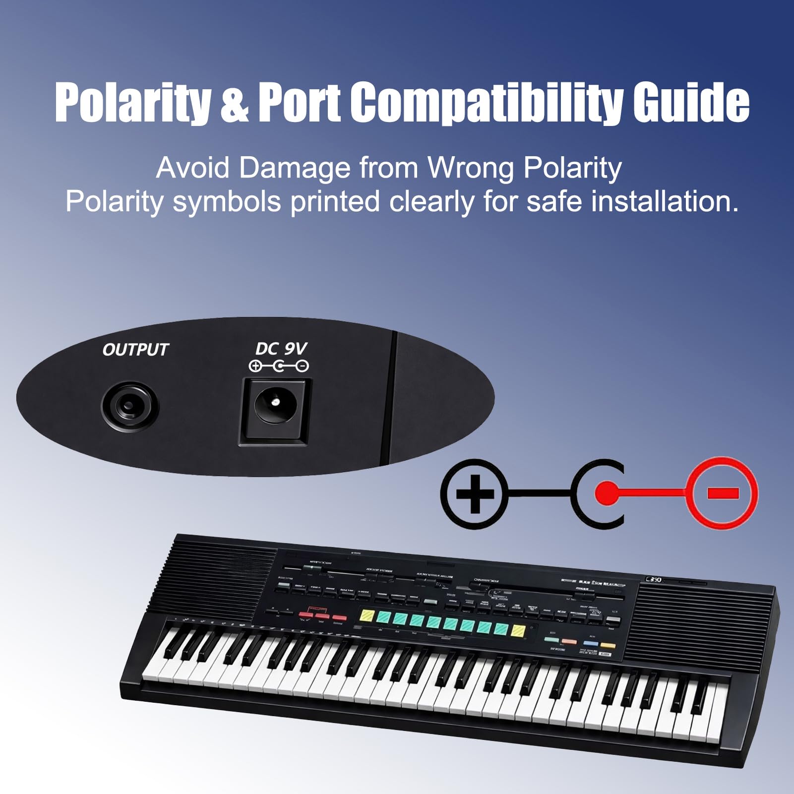 9V Power Adapter Replacement for Casio Keyboard