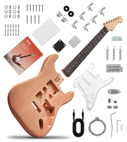 Tostar DIY Electric Guitar Kit, Solderless, Multi Sanded Polished Body, ST