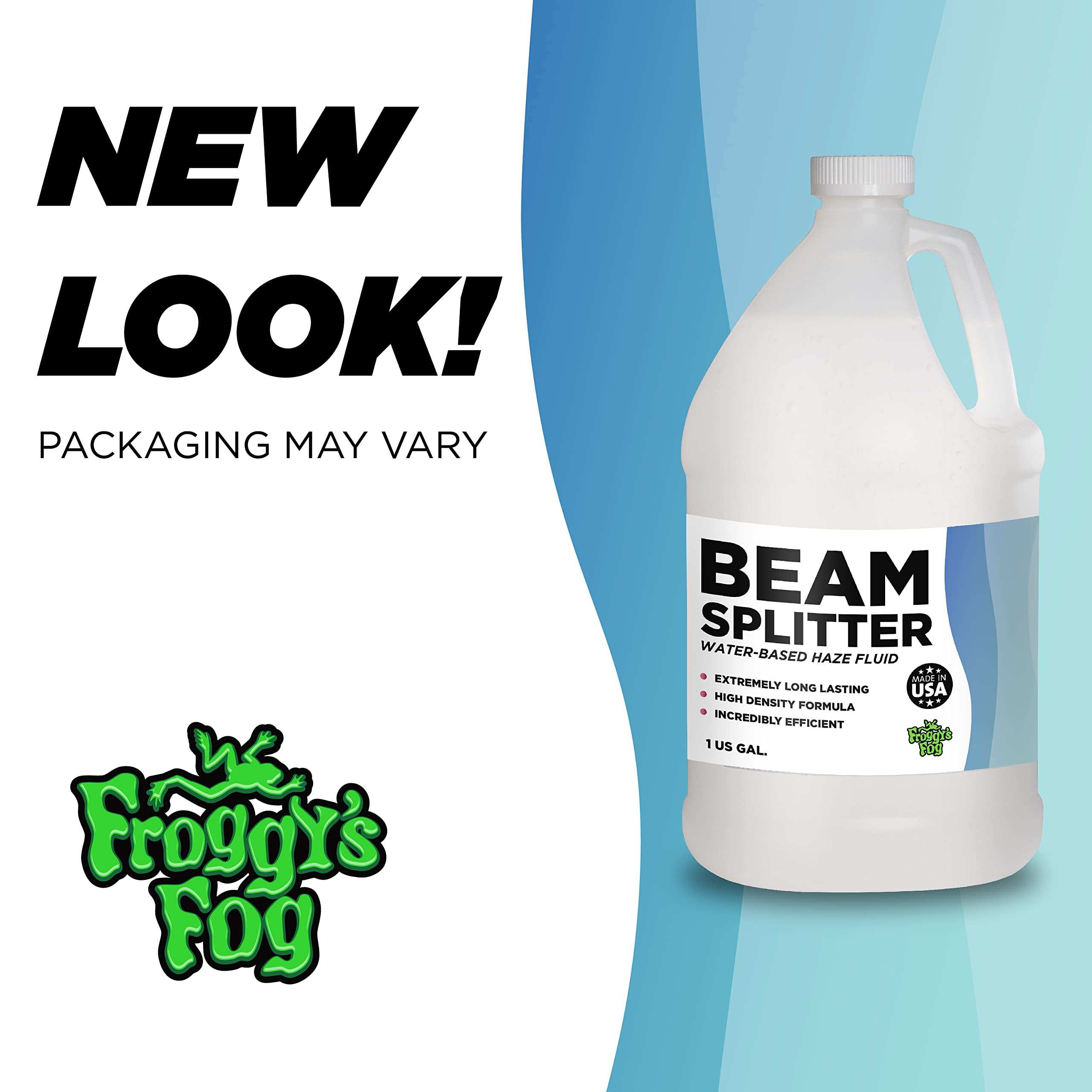 Froggy’s Fog Beam Splitter Professional Haze Fluid for Hurricane Haze 1, 2 and 4, and Other Haze Machines, Water-Based Hazer Fluid, 4 Gallon Case
