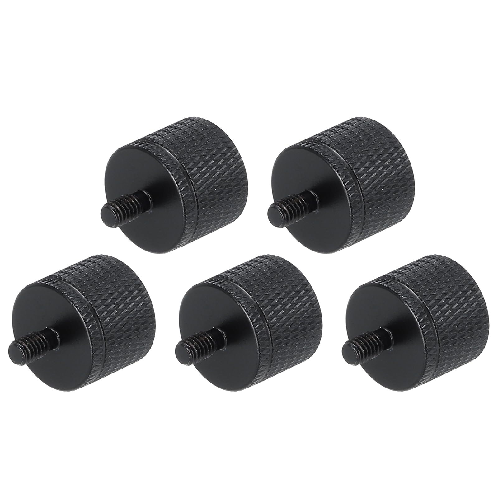 MECCANIXITY 5Pcs Mic Stand Adapter 1/4 Female to M5 Male Thread Screw Adapter Aluminum Alloy for Microphone Tripod Stand Mount, Black