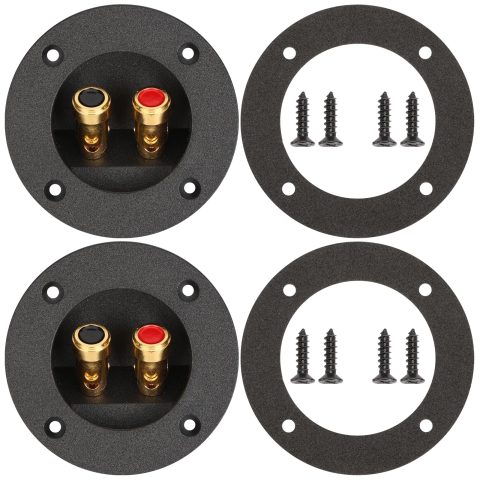 XGGYA 3 in Round Push Spring Speaker Terminal Cup, 2 Pack