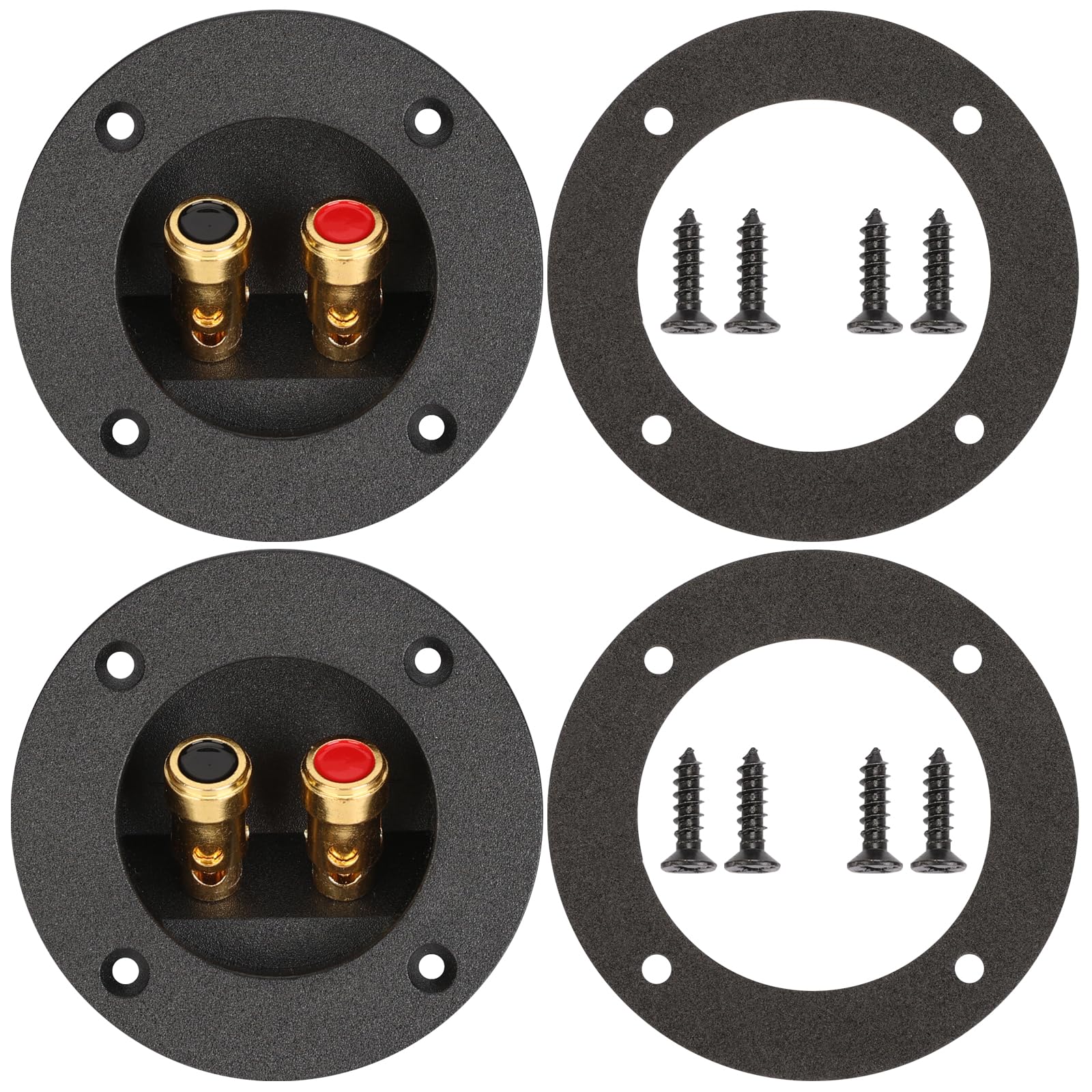 XGGYA 3 in Round Push Spring Speaker Terminal Cup, 2 Pack