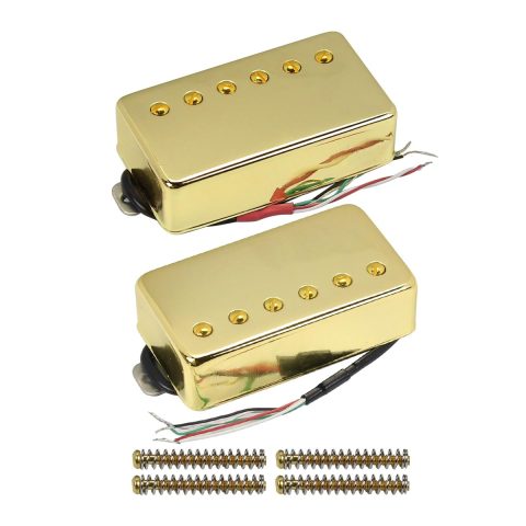 FLEOR Humbucker Pickup Ceramic Guitar Neck + Bridge Pickup Set Golden Fit LP Style Electric Guitar